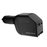 4-i-1 Billaddare 90W Mobile Origin med USB-C + USB-A och 2x Infällbar USB-C-kabel – Svart