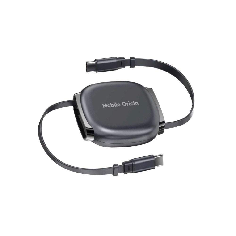 Självupprullande Kabelbox Mobile Origin 100 W med USB-C till USB-C - Grå
