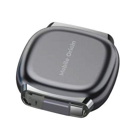 Självupprullande Kabelbox Mobile Origin 100 W med USB-C till USB-C - Grå
