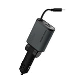 3-i-1 Billaddare 50W Mobile Origin med USB-C + USB-A och Infällbar USB-C-kabel – Grå
