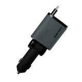 3-i-1 Billaddare 50W Mobile Origin med USB-C + USB-A och Infällbar USB-C-kabel – Grå