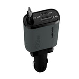 3-i-1 Billaddare 50W Mobile Origin med USB-C + USB-A och Infällbar USB-C-kabel – Grå