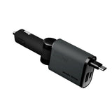 3-i-1 Billaddare 50W Mobile Origin med USB-C + USB-A och Infällbar USB-C-kabel – Grå