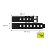 Universal Garmin 22mm QuickFit Mobile Origin Easy Strap Silikon Armband - Svart