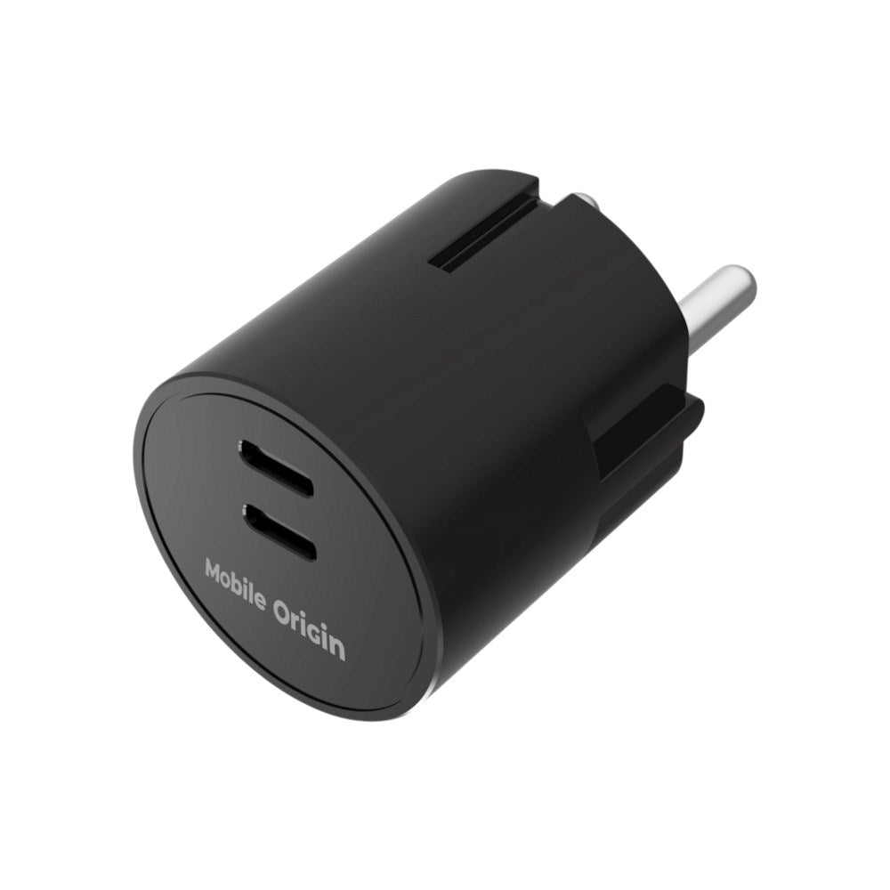 Snabbladdare 30W Mobile Origin 2 x USB-C - Svart