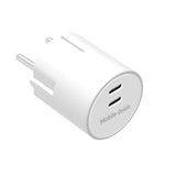 Snabbladdare 30W Mobile Origin 2 x USB-C - Vit