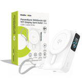 Mobile Origin 10 000 mAh Powerbank med Trådlös Laddning / Inbyggd USB-C Kabel - MagSafe / Qi2 Kompatibel - Vit