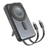 Magnetisk Powerbank 10000mAh Mobile Origin – USB-C och Lightning-kabel - Grå