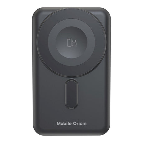 Magnetisk Powerbank 10000mAh Mobile Origin – USB-C och Lightning-kabel - Grå
