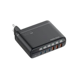 6-i-1 Reseadapter För EU/UK/USA Mobile Origin - 3x USB-C + 3x USB-A – Svart