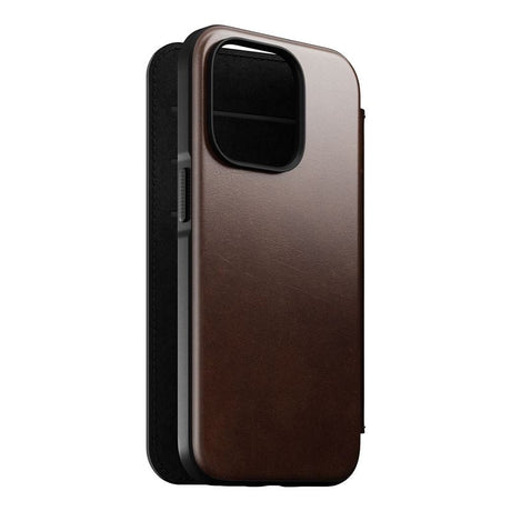 iPhone 14 Pro Nomad Modern Horween Leather Folio Fodral - MagSafe Kompatibel - Brun