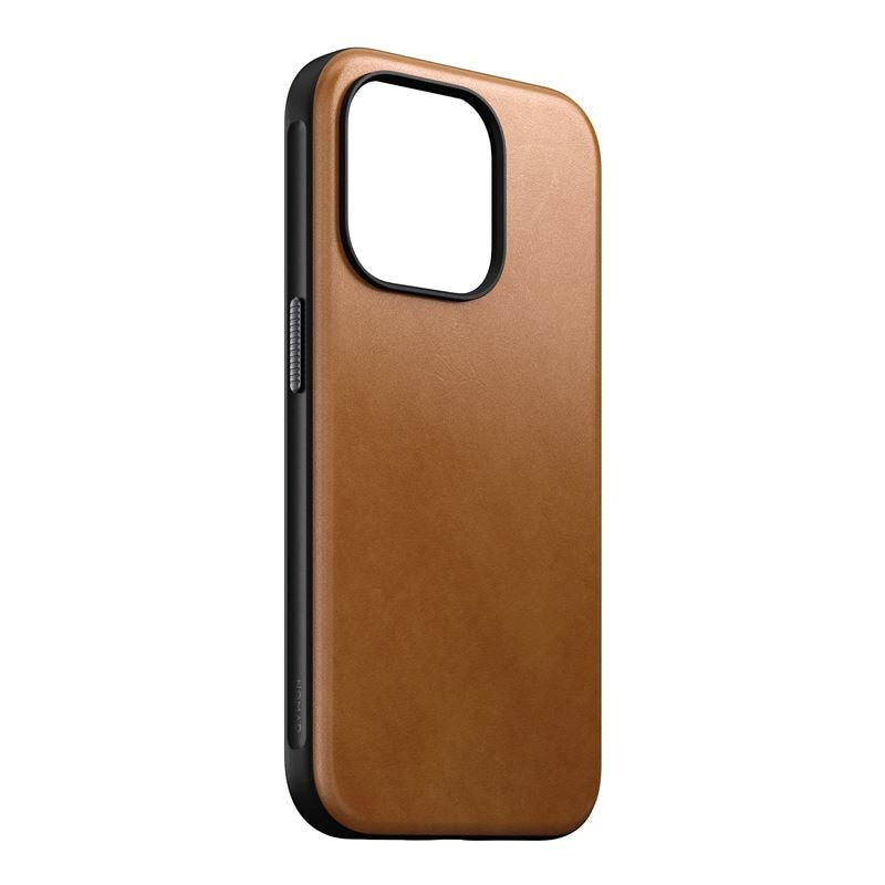 iPhone 15 Pro Nomad Modern Leather Skal - MagSafe Kompatibel - Tan