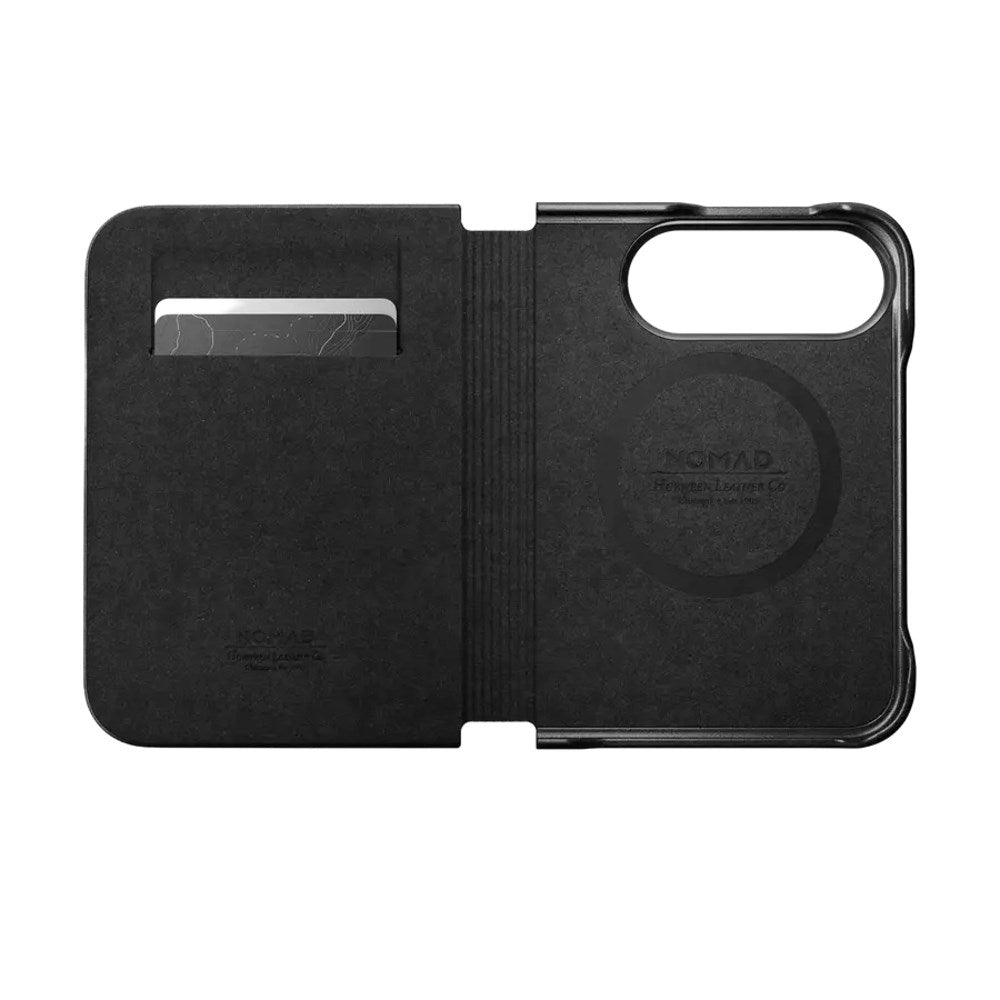 iPhone Duo Nomad Traditional Horween Leather Folio Skal - MagSafe Kompatibel - Svart