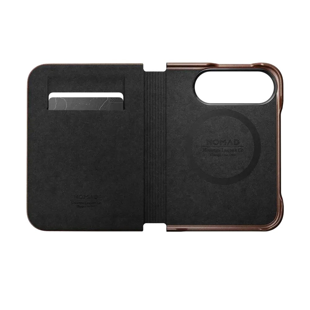 iPhone Duo Nomad Traditional Horween Leather Folio Skal - MagSafe Kompatibel - Rustic Brown