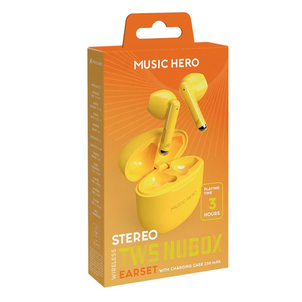 MUSIC HERO Nubox True Wireless Stereo In-Ear Hörlurar - Gul