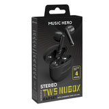 MUSIC HERO Nubox True Wireless Stereo In-Ear Hörlurar - Svart