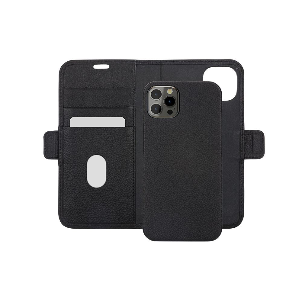 Dbramante1928 iPhone 12/12 Pro New York 2-i-1 Läder Flipfodral - Svart