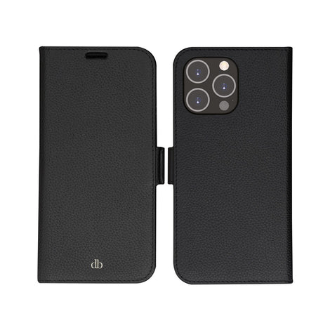iPhone 14 Pro Max dbramante1928 New York 2-i-1 Äkta Läder Flip Fodral - Night Black