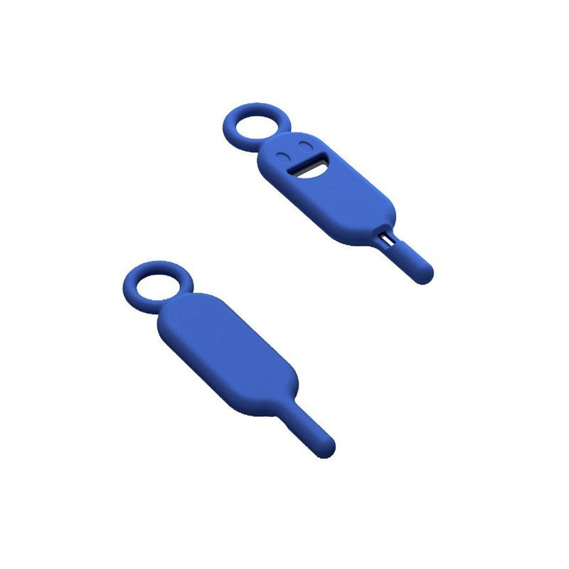 Simkortsnyckel i Silikonfodral - Blå