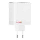 Original OnePlus Supervooc 100W Dual Väggladdare USB-C / USB-A med USB-C-Kabel 1 meter - Vit