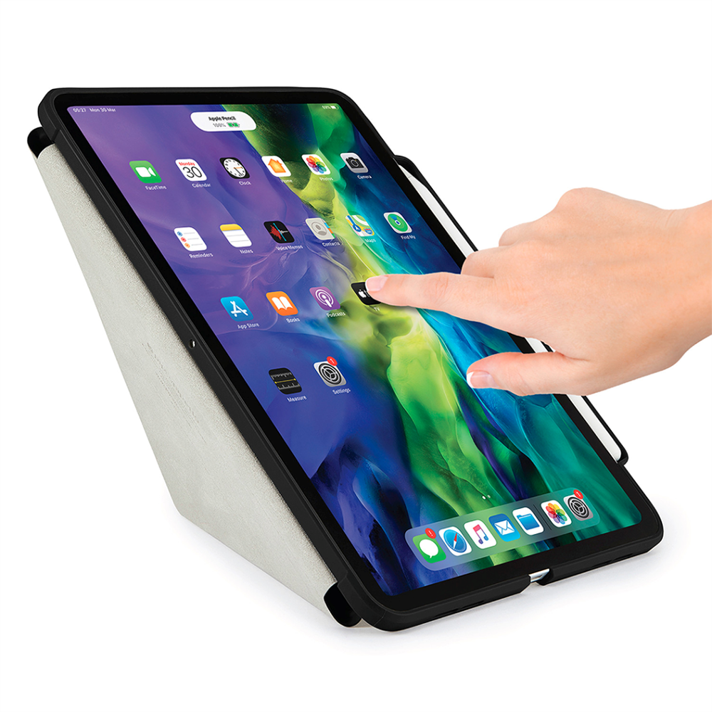 iPad Air (2022 / 2020) Fodral - Pipetto Origami No3 Case m. Apple Pencil Holder - Svart / Genomskinlig