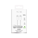 Puro Fabrik USB-C till USB-C 100W & 5Gbps-Kabel - 1m - Vit
