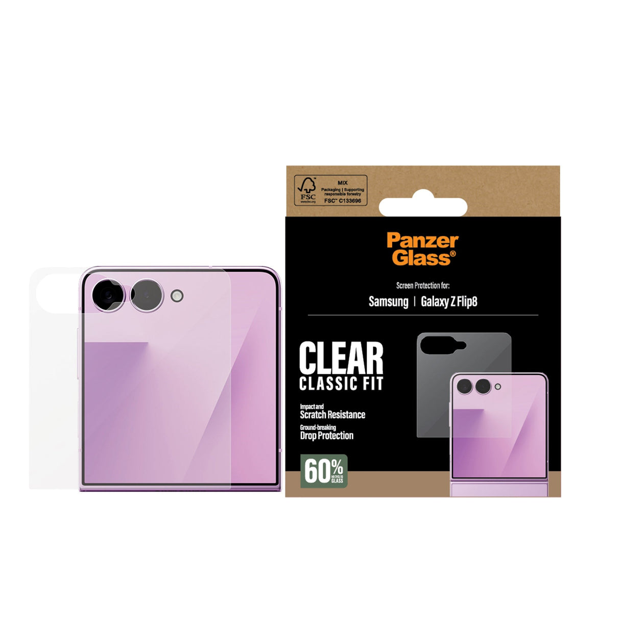 PanzerGlass® Samsung Galaxy Z Flip8 Skärmskydd - Genomskinlig