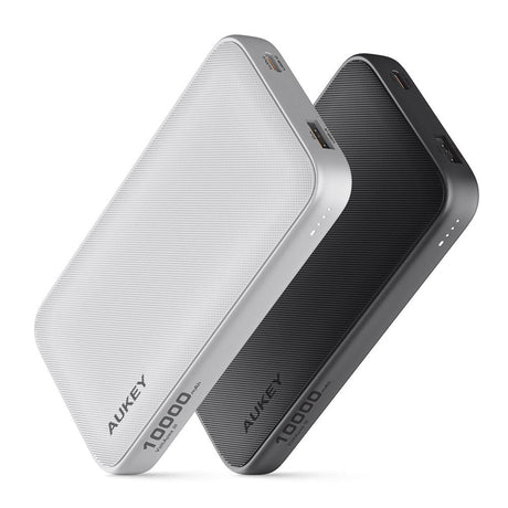 Aukey Sprint 10 000mAh Powerbank med 15W & 1 x USB-C & 1 x USB-A - Mörkgrå