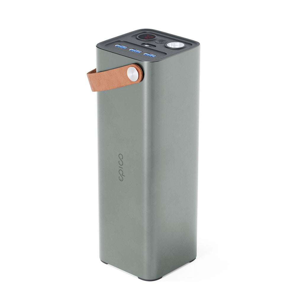 Epico Multifunctional Powerbank med 3 x USB-A och 1 x USB-C - 46 200 mAh - Space Grey