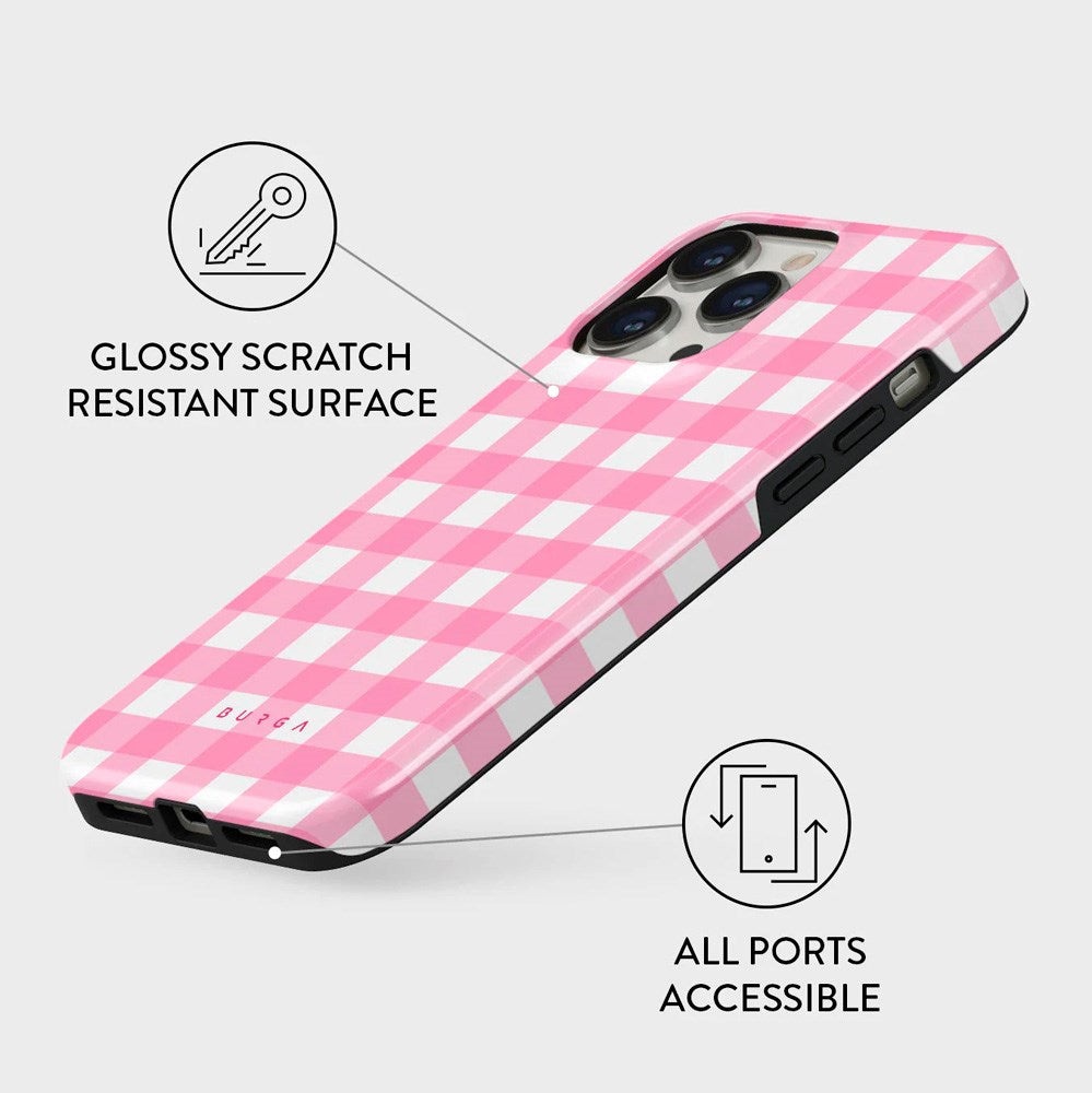 iPhone 14 Pro Burga Tough Fashion Skal - Think Pink