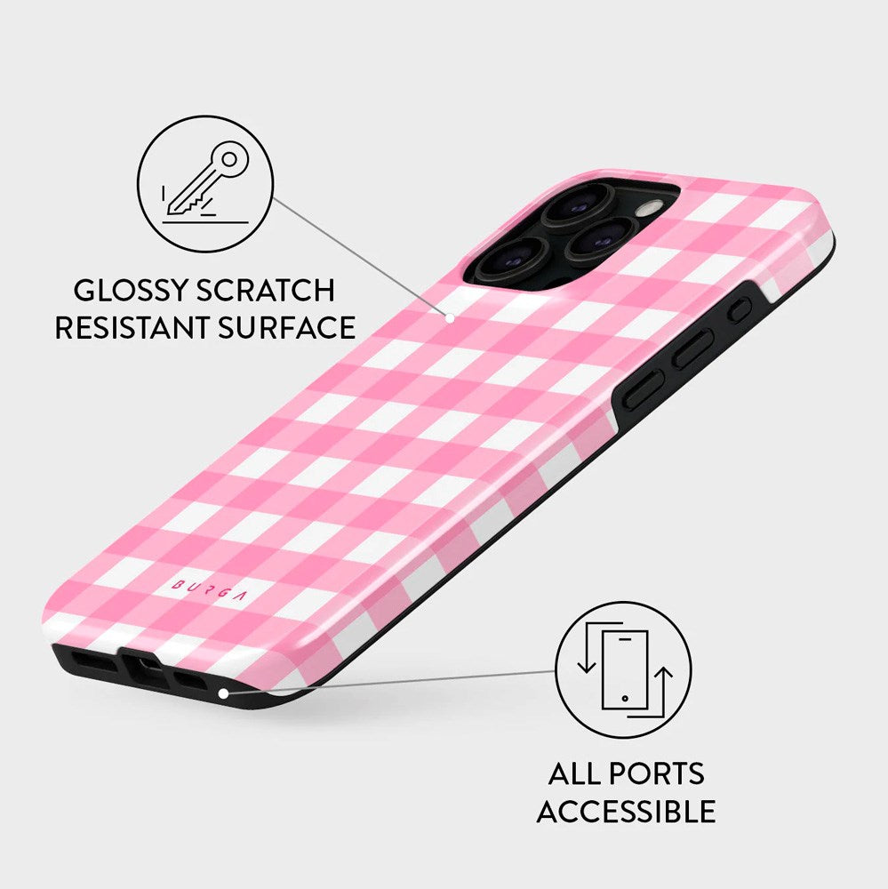 iPhone 15 Pro Burga Tough Fashion Skal - Think Pink