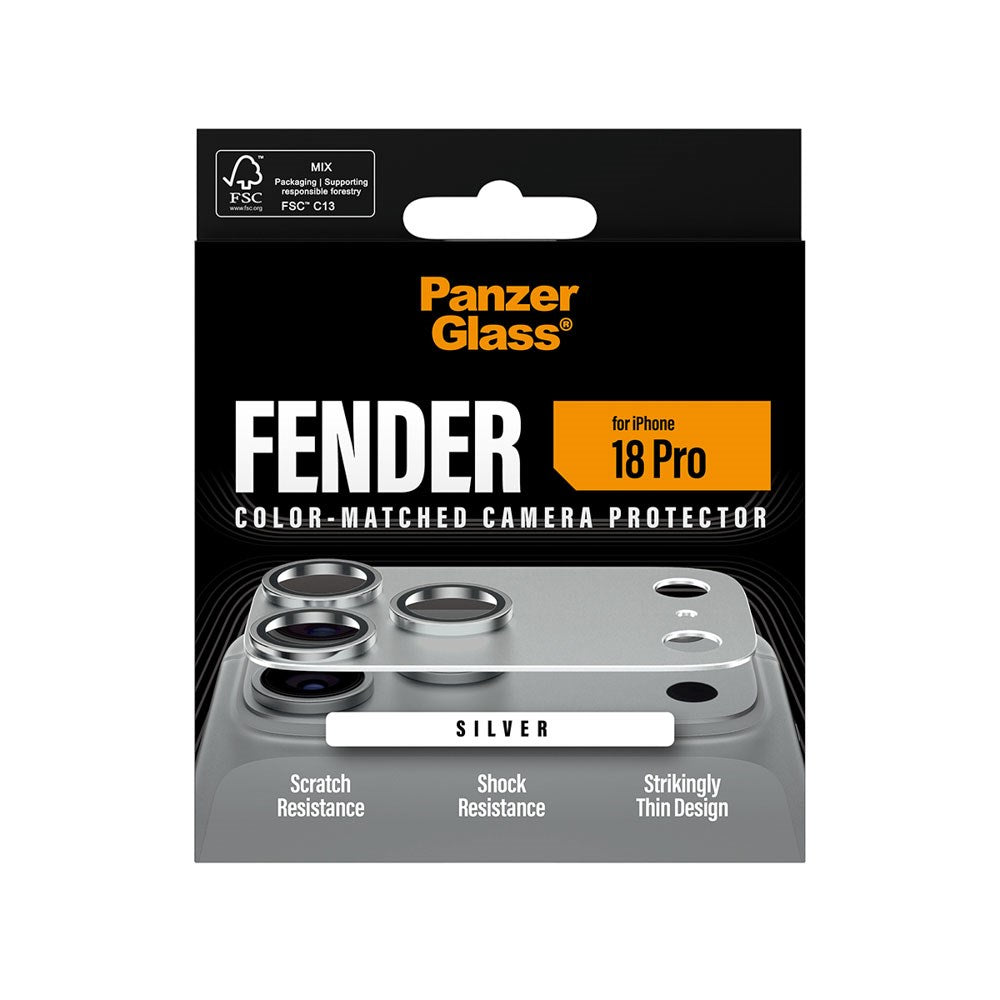 iPhone 18 Pro PanzerGlass FENDER Kameralinsskydd - Silver