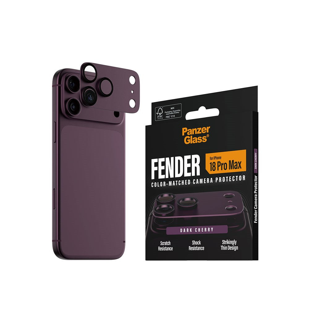 iPhone 18 Pro Max PanzerGlass FENDER Kameralinsskydd - Dark Cherry