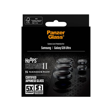 Samsung Galaxy S26 Ultra PanzerGlass Ceramic Hoops Kameralinsskydd med Installationsram - Svart