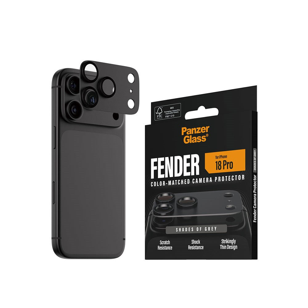 iPhone 18 Pro PanzerGlass FENDER Kameralinsskydd - Shades of Grey