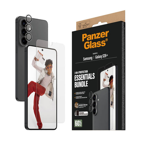 Samsung Galaxy S26+ (Plus) PanzerGlass Hoops 2-in-1 Bundle med EasyAligner / Skärmskydd (UWF) / Hoops Kameraskydd - Genomskinlig
