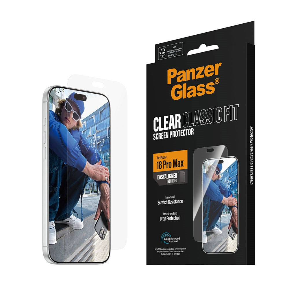 iPhone 18 Pro Max PanzerGlass Skärmskydd Classic Fit med EasyAligner - Genomskinlig