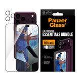 iPhone 18 Pro Max PanzerGlass Essentials 2-in-1 Bundle med EasyAligner / Skärmskydd (UWF) / Hoops Kameraskydd - Genomskinlig