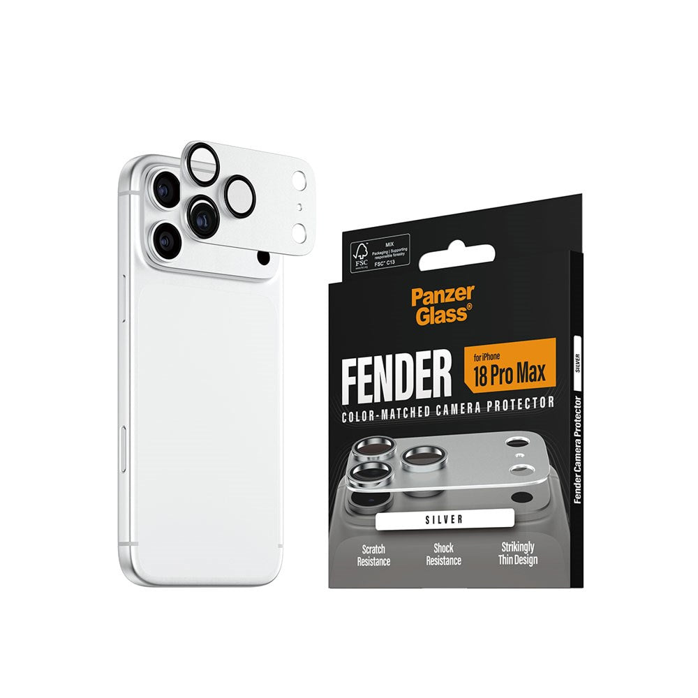 iPhone 18 Pro Max PanzerGlass FENDER Kameralinsskydd - Silver