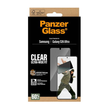 Samsung Galaxy S26 Ultra PanzerGlass Skärmskyddsglas m. EasyAligner - Ultra Wide Fit - Genomskinlig