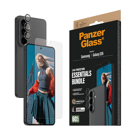 Samsung Galaxy S26 PanzerGlass Hoops 2-in-1 Bundle med EasyAligner / Skärmskydd (UWF) / Hoops Kameraskydd - Genomskinlig