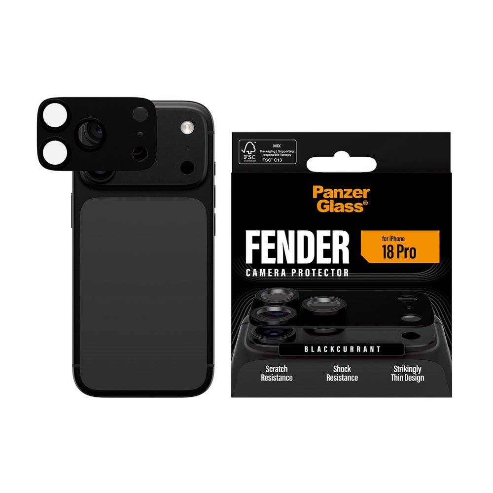 iPhone 18 Pro PanzerGlass FENDER Kameralinsskydd - Black Current