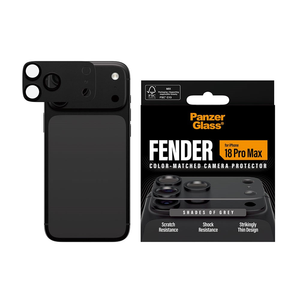 iPhone 18 Pro Max PanzerGlass FENDER Kameralinsskydd - Shades of Grey