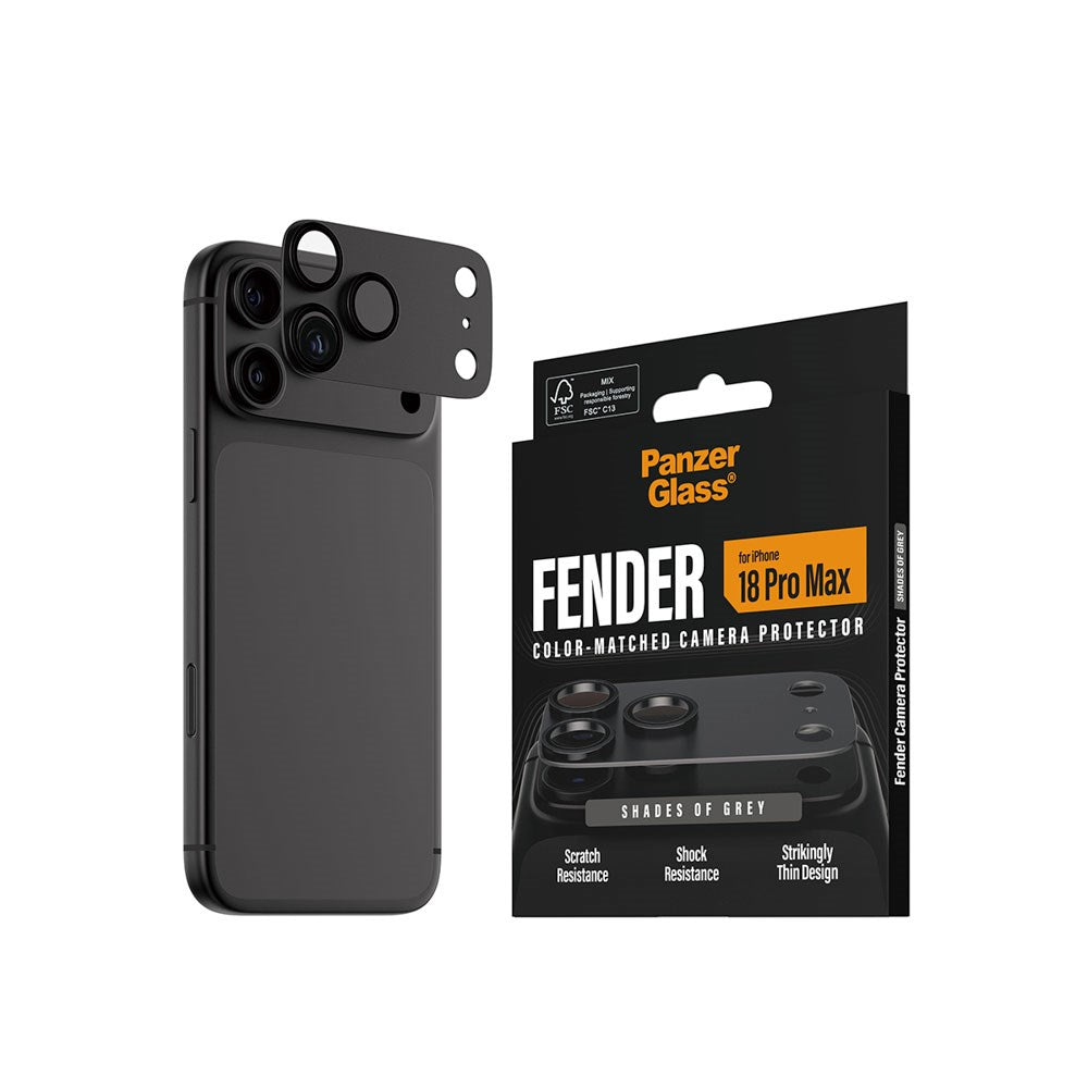 iPhone 18 Pro Max PanzerGlass FENDER Kameralinsskydd - Shades of Grey