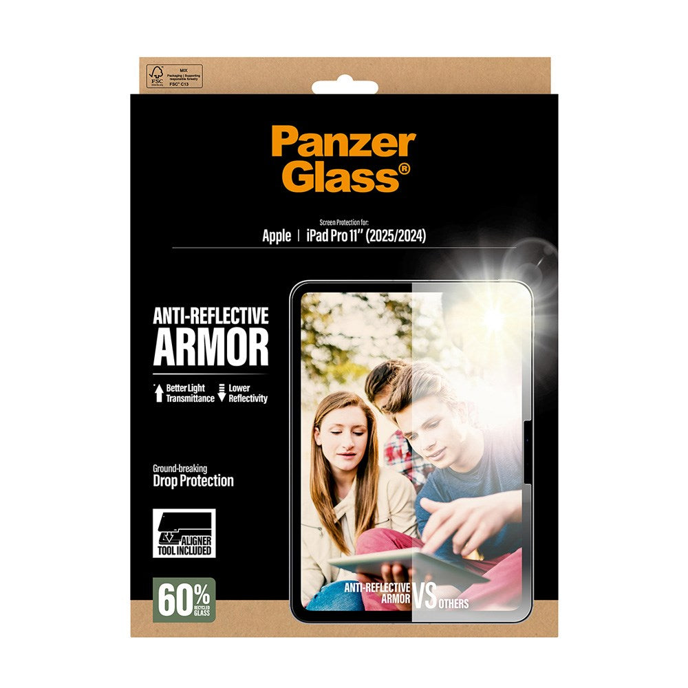 iPad Pro 11" (2025–2024) PanzerGlass® Antireflex Skärmskydd Ultra-Wide Fit med Monteringsverktyg