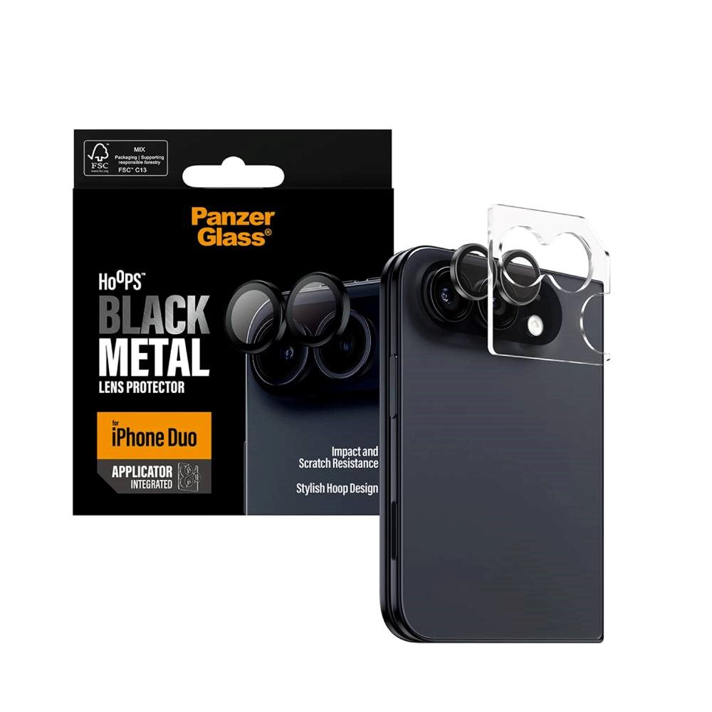 iPhone Duo PanzerGlass Hoops - Kameraskydd - Svart