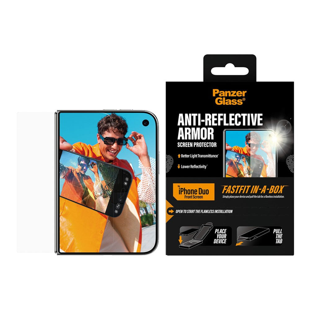 iPhone Duo PanzerGlass Skärmskydd med FastFit In-A-Box - Antireflexbeständig - Genomskinlig