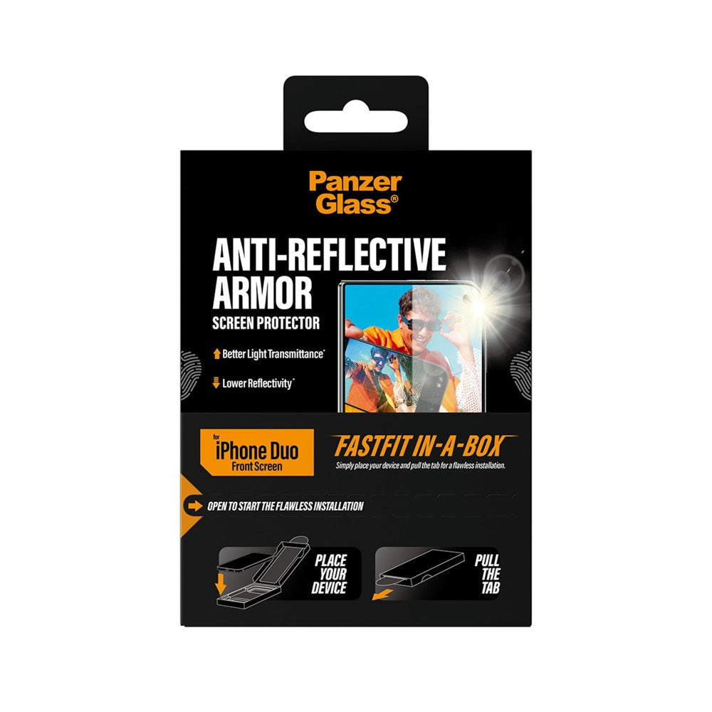 iPhone Duo PanzerGlass Skärmskydd med FastFit In-A-Box - Antireflexbeständig - Genomskinlig