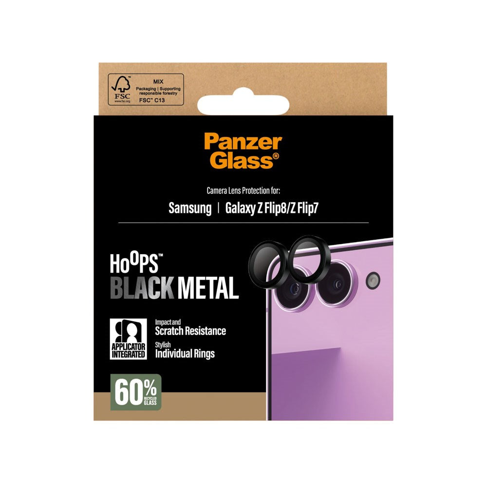 Samsung Galaxy Z Flip8 / Z Flip7 PanzerGlass Hoops Kameralinseskydd - Svart
