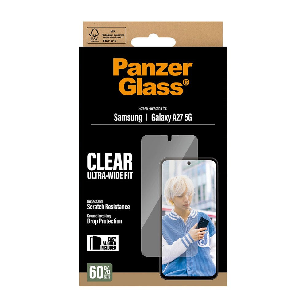 Samsung Galaxy A27 PanzerGlass Skärmskyddsglas - Ultra Wide Fit med EasyAligner - Genomskinlig